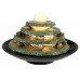 Sunnydaze Round Multi Level Slate Tabletop Water Fountain with LED - 8 Inch Tall 815008022844  302827745609